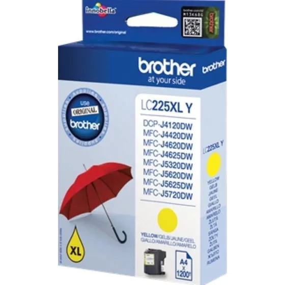 Brother LC225XLYBP Inktcartridge Geel - Hoog rendement