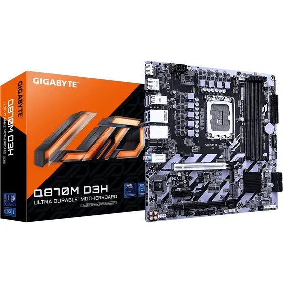 GIGABYTE Q870M D3H moederbord Intel Q870 LGA 1851 micro ATX