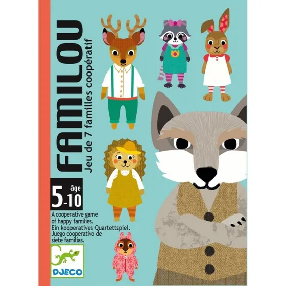 Djeco Familou - Coperatief kaartspel met 7 dierenfamilies