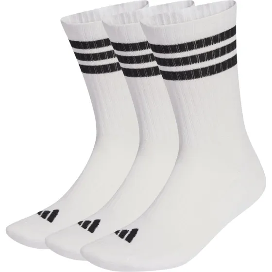 adidas 3-Stripes Cushioned Crew Sokken Wit/Zwart (3 paar) - M