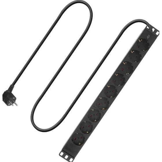 ACT PD3005 Stekkerdoos PDU 19" 8-voudig Type F 2,5m