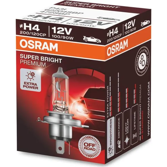 Osram H4 12V 100/90W Super Bright Premium P43t
