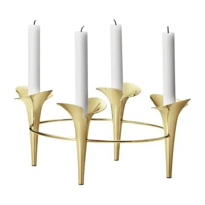 Georg Jensen Bloom Botanica Taper Kaarshouder in 18k-goud-PVD
