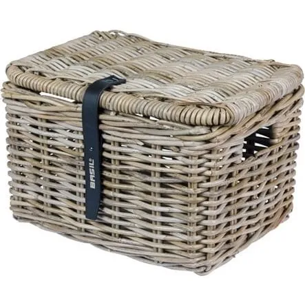 Basil Dax fietsmand S met deksel grijs