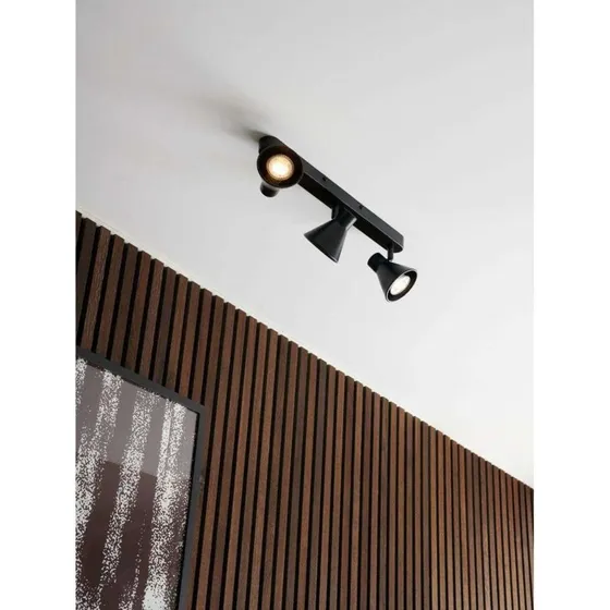 Nordlux Eik LED Opbouwspot - 3-lichts Zwart - Dimbaar