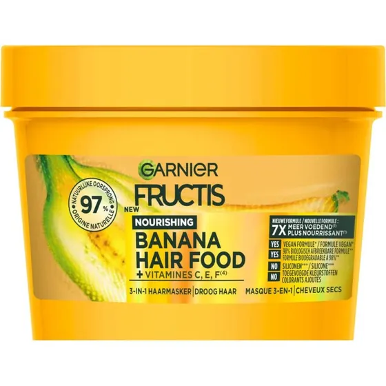 Garnier Fructis Hair Food Banana 3-in-1 Haarmasker 400 ml - Droog Haar