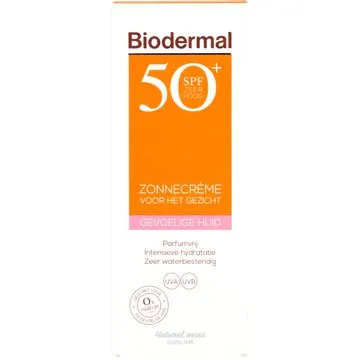 Biodermal Zonnebrand Gezicht SPF 50 50ml Gevoelige Huid