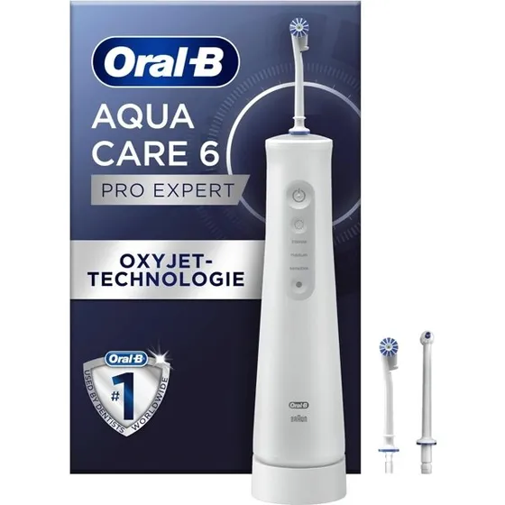 Oral-B AquaCare 6 Pro-Expert Draadloze Monddouche Wit