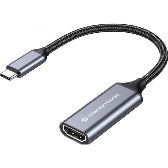 Conceptronic ABBY09G USB-C naar HDMI 4K 60Hz Adapter - Grijs