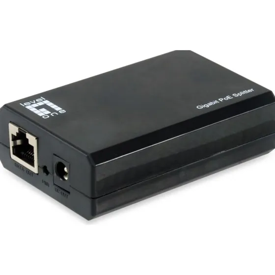 LevelOne POS-5000 PoE Splitter - 1x GE, 60W, 12V/24V, Zwart