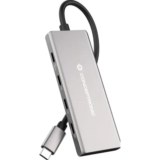 Conceptronic HUBBIES17G USB-C Hub 3.2 Gen 2 10Gbps Grijs