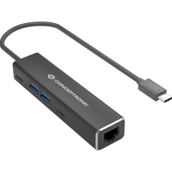 Conceptronic ABBY13B USB-C Dockingstation - Grijs