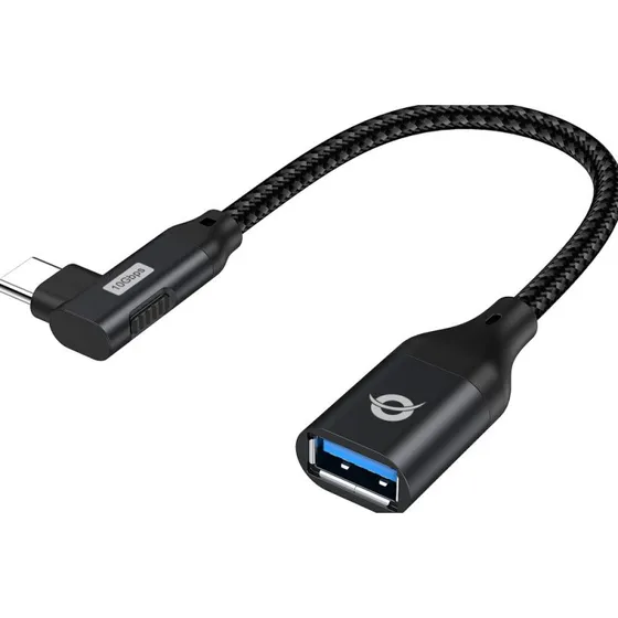Conceptronic ABBY19B USB-C naar USB-A Adapter 90° Zwart