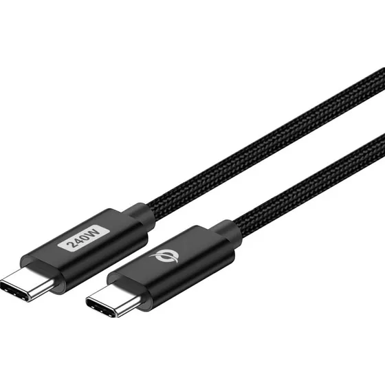Conceptronic ETTA03B12 USB-C naar USB-C Kabel - 1,2m - 240W - Zwart