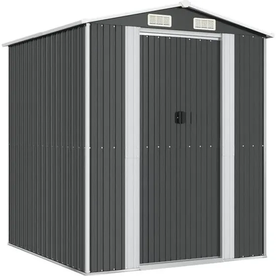 Antracietkleurige Tuinschuur 192x191x223 cm gegalvaniseerd staal