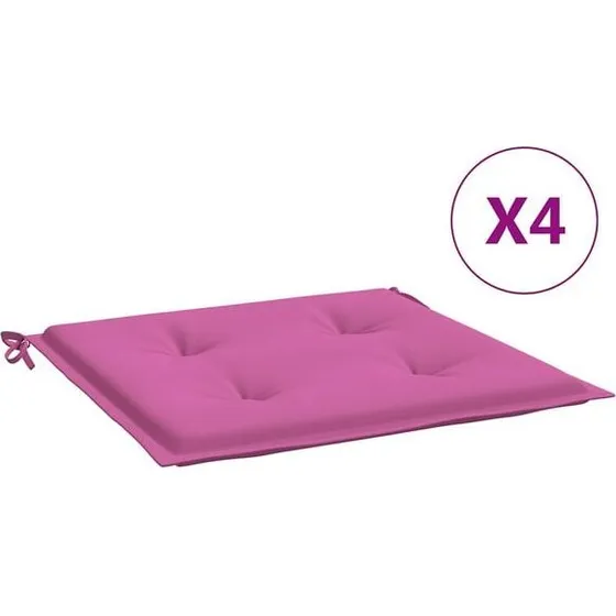 vidaXL Tuinstoelkussens 4 stukken 50x50x4 cm roze stof