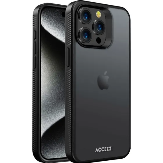 Accezz Rugged Frosted Backcover voor Apple iPhone 15 Pro Max - Zwart
