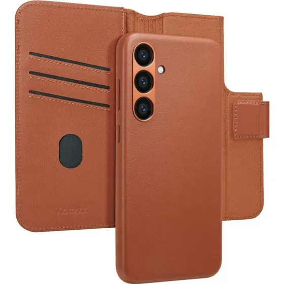 Accezz Leather Bookcase 2-in-1 met MagSafe voor Samsung Galaxy S23 FE - Sienna Brown