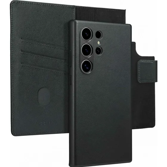 Accezz Leather Bookcase 2-in-1 met MagSafe voor Samsung Galaxy S24 Ultra - Onyx Black