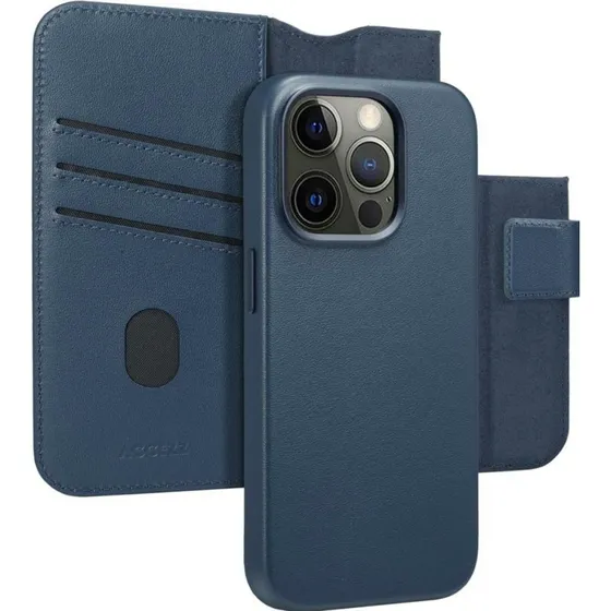 Accezz Leather Bookcase 2-in-1 met MagSafe voor iPhone 15 Pro - Nightfall Blue