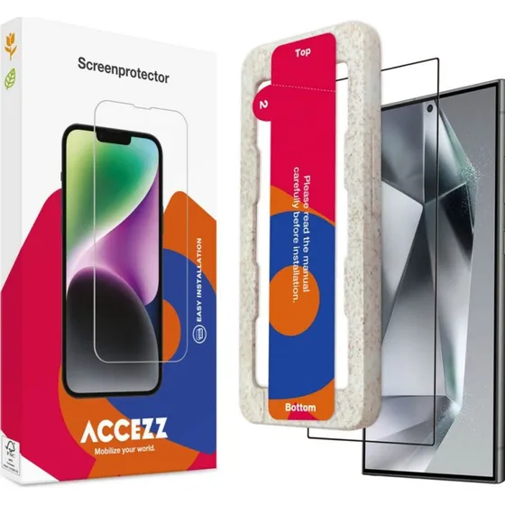 Accezz Gehard Glas Full Cover Screenprotector met applicator Samsung Galaxy S24 Ultra