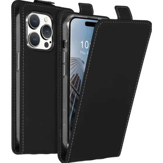Accezz Flipcase voor Apple iPhone 15 Pro - Zwart