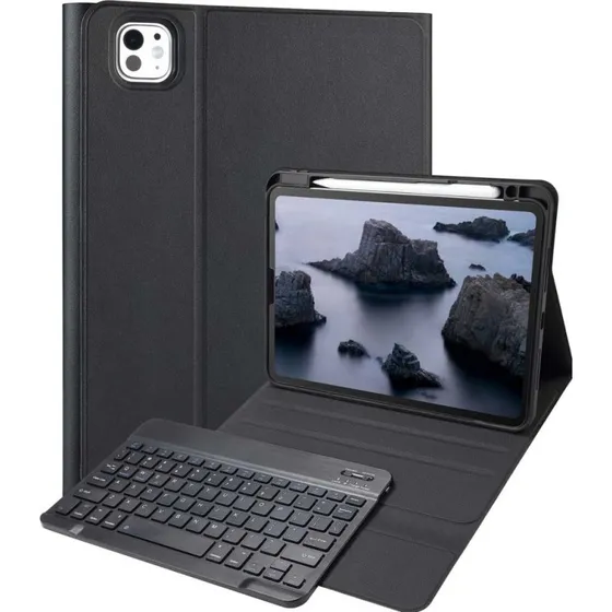 Accezz Bluetooth Keyboard Bookcase iPad Pro 11 (2024/2025) M4/M5 - Zwart