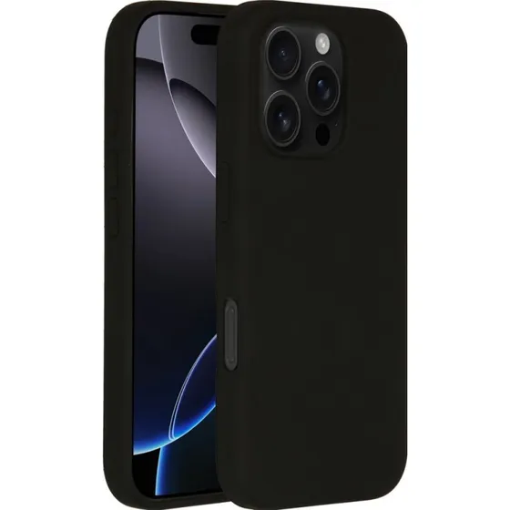 Accezz Liquid Silicone MagSafe Backcover voor iPhone 16 Pro - Zwart