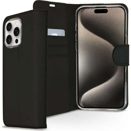 Accezz Wallet Softcase Bookcase iPhone 16 Pro - Zwart