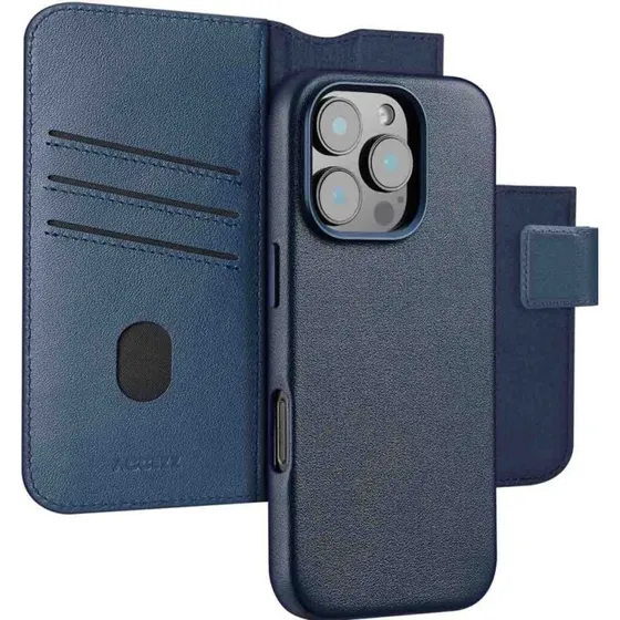 Accezz Leather Bookcase 2-in-1 met MagSafe voor iPhone 16 Pro Max - Nightfall Blue