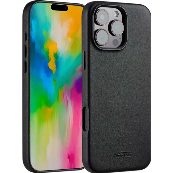 Accezz MagSafe Leather Backcover iPhone 16 Pro Max - Onyx Black