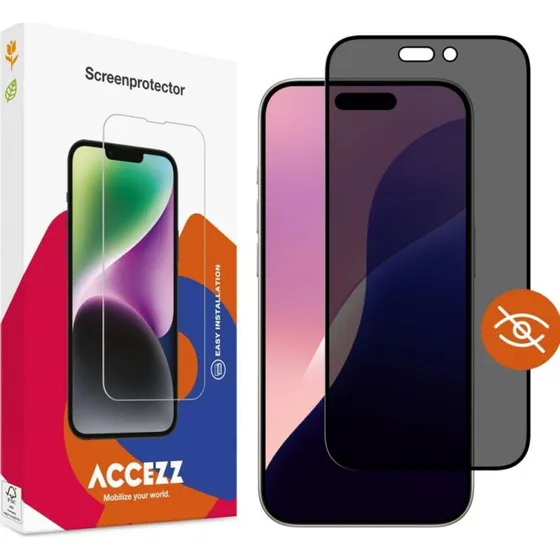 Accezz Gehard Glas Privacy Screenprotector voor iPhone 16 Pro Max / 17 Pro Max