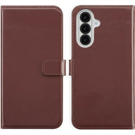 Selencia Echt Leren Bookcase voor Samsung Galaxy A36 / A56 - Bruin