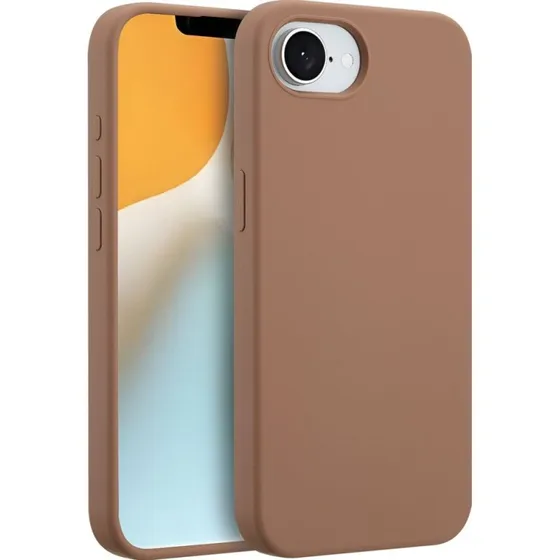 Accezz Liquid Silicone MagSafe Backcover iPhone 17e/16e - Lichtbruin