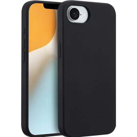Accezz Liquid Silicone Backcover met MagSafe voor iPhone 16e - Zwart