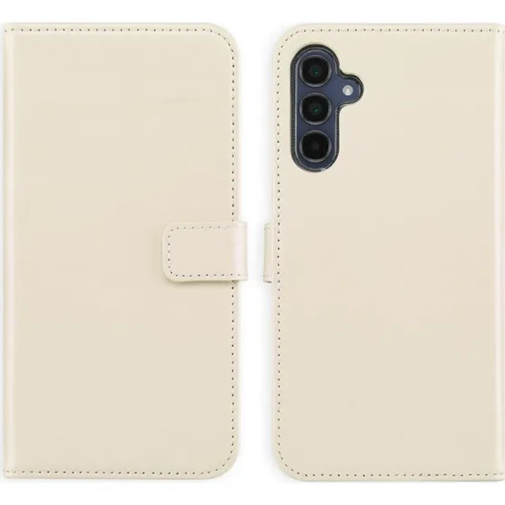 Selencia Echt Leren Bookcase Samsung Galaxy A15 (5G) - Greige