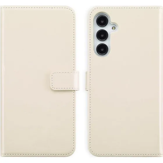 Selencia Echt Leren Bookcase voor Samsung Galaxy A16 - Greige