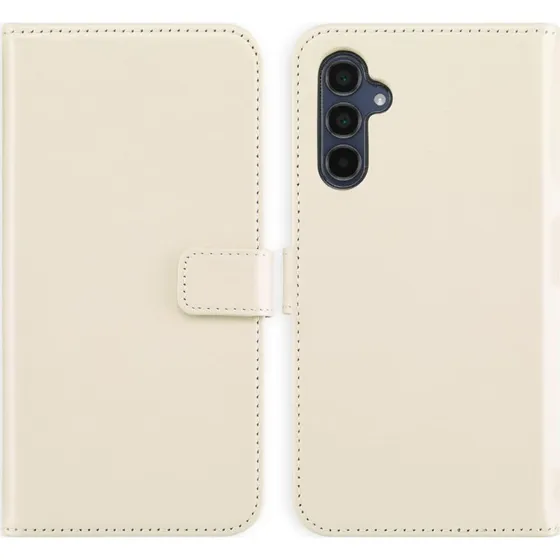 Selencia Echt Leren Bookcase voor Samsung Galaxy A34 (5G) - Greige