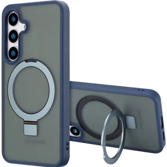 Accezz Ring Stand Backcover met MagSafe voor Samsung Galaxy S24 - Blauw