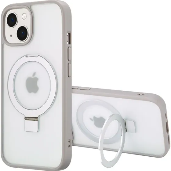 Accezz Ring Stand Backcover met MagSafe voor iPhone 15 - Grijs