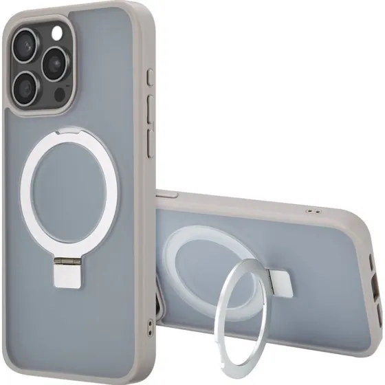 Accezz Ring Stand Backcover met MagSafe voor iPhone 15 Pro Max - Grijs