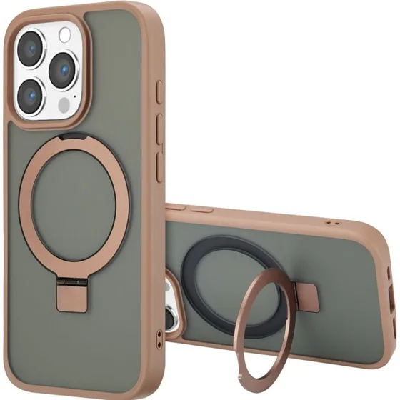 Accezz Ring Stand Backcover met MagSafe voor iPhone 16 Pro - Bruin