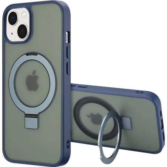 Accezz Ring Stand Backcover met MagSafe voor iPhone 13 - Blauw