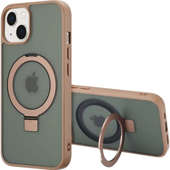 Accezz Ring Stand Backcover met MagSafe voor iPhone 13 - Bruin