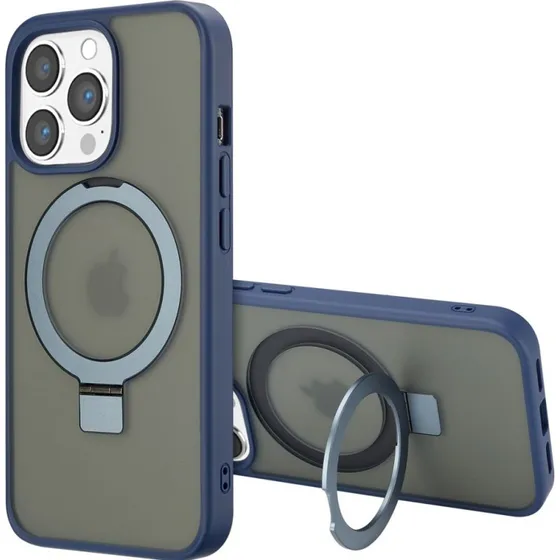 Accezz Ring Stand Backcover met MagSafe voor iPhone 13 Pro - Blauw