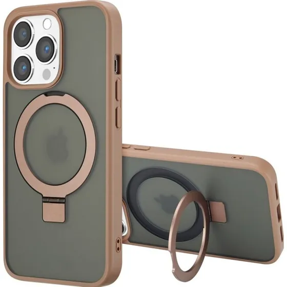 Accezz Ring Stand Backcover met MagSafe voor iPhone 13 Pro Max - Bruin