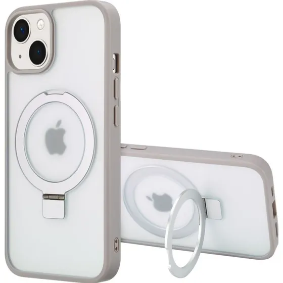 Accezz Ring Stand Backcover met MagSafe voor iPhone 14 - Grijs