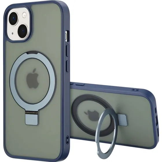 Accezz Ring Stand Backcover met MagSafe voor iPhone 14 - Blauw