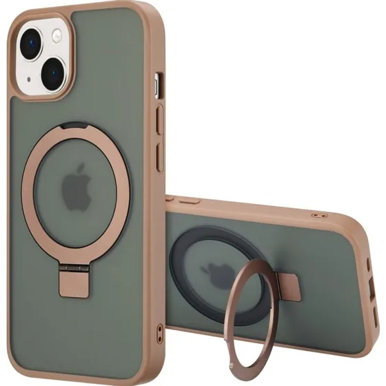 Accezz Ring Stand Backcover met MagSafe voor iPhone 14 - Bruin