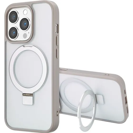 Accezz Ring Stand Backcover met MagSafe voor iPhone 14 Pro - Grijs